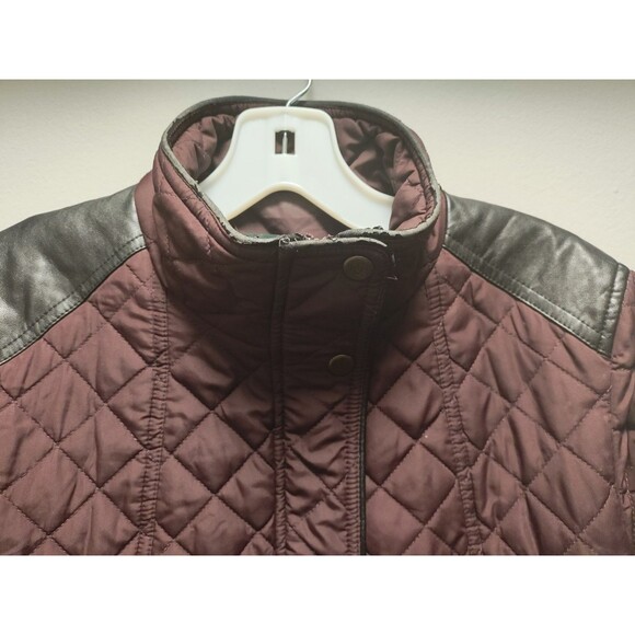 Lauren Ralph Lauren Women's Sz M Burgundy Quilted Puffer Coat Jacket - Picture 6 of 13